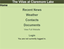 Tablet Screenshot of claremorelake.hoaspace.com